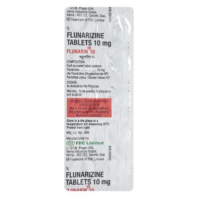Flunarin 10mg Tablet 10'S - Migraine