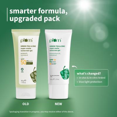 Plum Green Tea and Zinc Super-Matte Sunscreen Gel 50 gm - Face Sunscreen