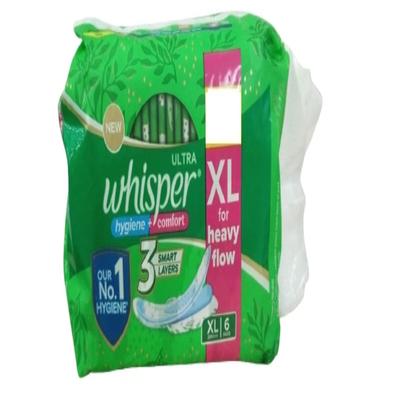 Whisper Ultra Hygiene + Comfort Sanitary Pads For Heavy Flow (XL) 6's - Sanitary Napkins