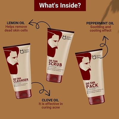 Qraa Men De-Tan Kit for Instant Tan Removal for Men 1's - Face Washes