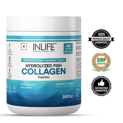 Inlife Hydrolyzed Fish Collagen Powder - Unflavoured 200 g - Hair & Skin