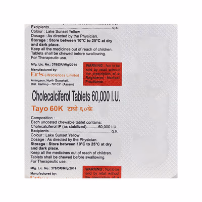TAYO 60K ORANGE FLAVOUR Tablet 8's - Supplements-Vit