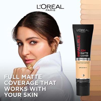 L'Oreal Paris Infallible 32H Matte Cover Liquid Foundation - 140 Neutral Undertone 30 ml - Foundation