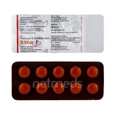 Rxtor F 5mg Tablet 10'S - High Cholesterol-Dys