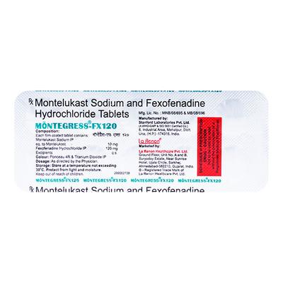Montegress FX 120mg Tablet 10'S - Allergies-Ant