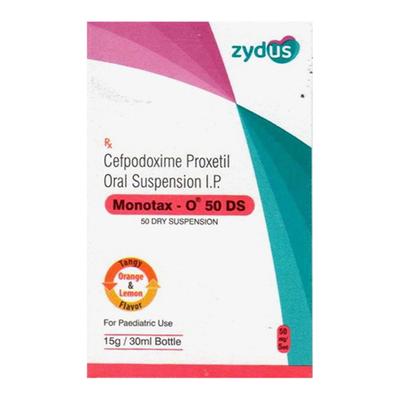 MONOTAX O 50 DS TANGY ORANGE & LEMON FLAVOUR Dry Suspension 30ml - Bacterial Infections-Cep