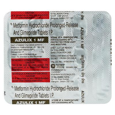 Azulix MF 1mg Tablet 15'S - Diabetes-Ant