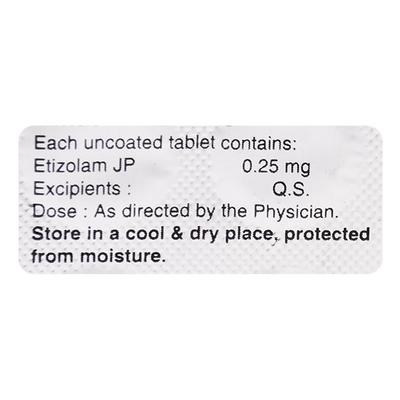 Etilaam MD 0.25mg Tablet 10'S - Anxiety-Anx
