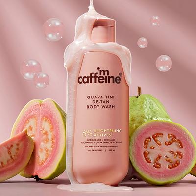 MCaffeine 1% Glycolic Acid Detan Body Wash, 5% Niacinamide-Kojic Acid Reduces Dark Spots & Brightens 300 ml - Shower Gels & Body Wash