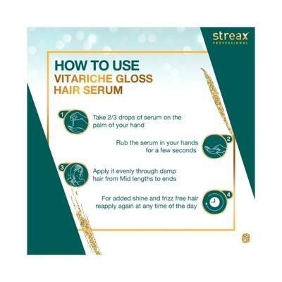 Streax Professional Vitariche Gloss Hair Serum 45 ml - Hair Serums
