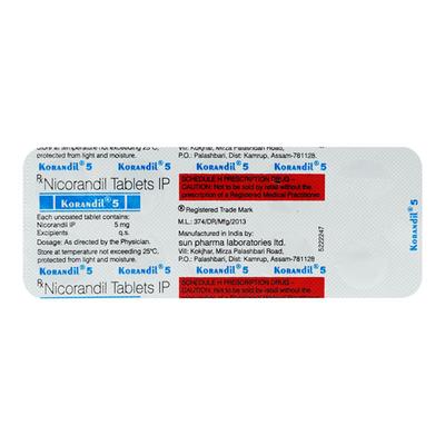Korandil 5mg Tablet 10'S - Angina