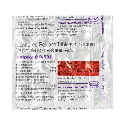 Valprol CR 500mg Tablet 15'S - Epilepsy/Convulsion-Ant