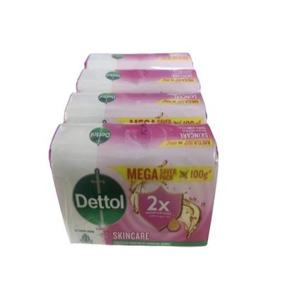 Dettol Soap - Skincare with 2X Moisturizers (Pack of 4 x 100 g) - Soaps