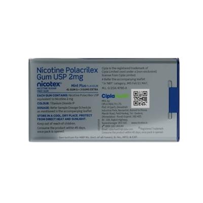 Nicotex 2 mg Sugar Free Chew Gum - Mint Plus Flavour 44's - Nicotine Gums/Lozenges