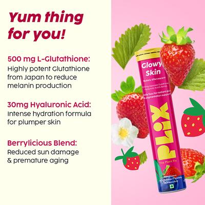 Plix The Plant Fix Glutathione Skin Glow Effervescent Tablet 500Mg 2's - Hair & Skin
