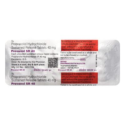 Provanol SR 40mg Tablet 10'S - Hypertension-Bet
