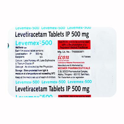 Levemex 500mg Tablet 10'S - Epilepsy/Convulsion-Ant