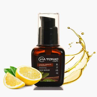 VIA TOKYO ORGANIC Licorice & Jojoba Oil Vit C Face Serum, Detanning, No Sulphates, No Paraben 30 ml - Face Serum