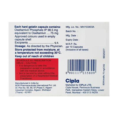 Antiflu 75mg Capsule 10'S - Viral infections-Ant