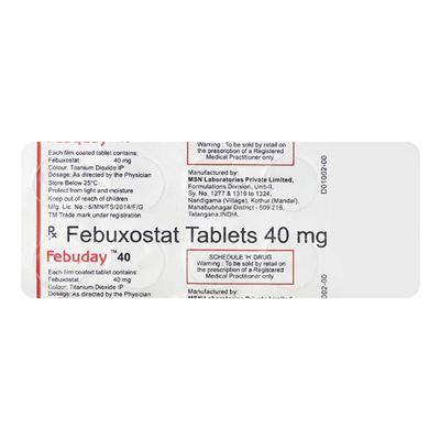 Febuday 40mg Tablet 10'S - Gout
