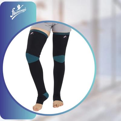 Flamingo Premium Varicose Vein Stockings (OC2070) (XXXL) - Black & Tourquise 1's - Knee/Ankle/Leg/Foot Supports