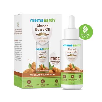 Mamaearth Almond Beard Oil For Men For Fast Growth with Almond & Biotin For Beard Nourishment 30 ml - Beard Oil