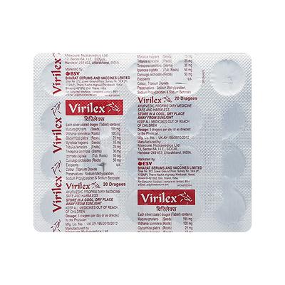 Virilex Tablet 20'S - Ayurvedic Medicine-Dru