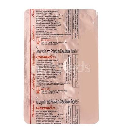Clavidur 625mg Tablet 10'S - Bacterial Infections-Pen