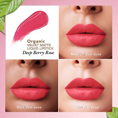 Organic Harvest Velvet Matte Liquid Lipstick - Deep Berry Rose 2.6 ml - Liquid Lipsticks