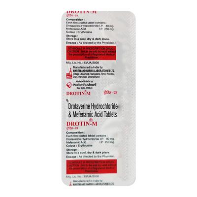 Drotin M Tablet 10'S - Muscle Spasm-Ant