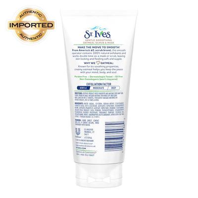St. Ives Gentle Smoothing Oatmeal Face Scrub And Mask 170 gm - Scrubs & Exfoliants