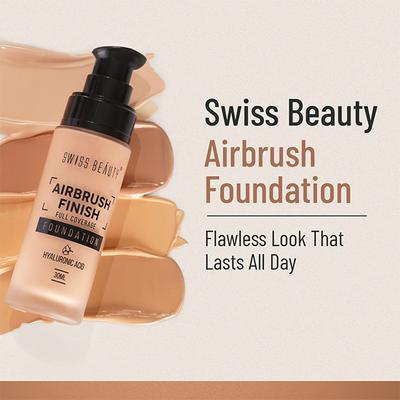 Swiss Beauty Airbrush Finish Lightweight Foundation Shade- Caramel Beige 30 gm - Foundation