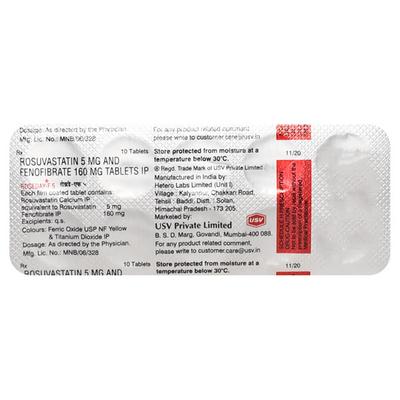 Roseday F 5mg Tablet 10'S - High Cholesterol-Dys