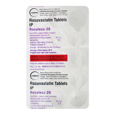 ROSULESS 20 Tablet 15's - High Cholesterol-Dys