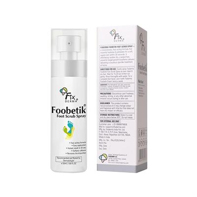 Fixderma Foobetik Foot Scrub Spray Dead Skin & Tan Removal Darkness Blackness Removal Scrub 50 ml - Foot Care