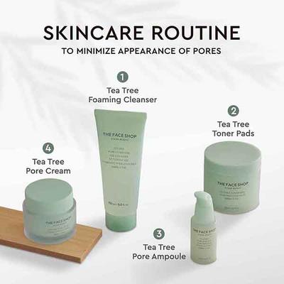 The Face Shop Tea Tree Toner Pads - Korean Toner with Salicylic Acid for Acne & Oily Skin - 150ml - Face Mists