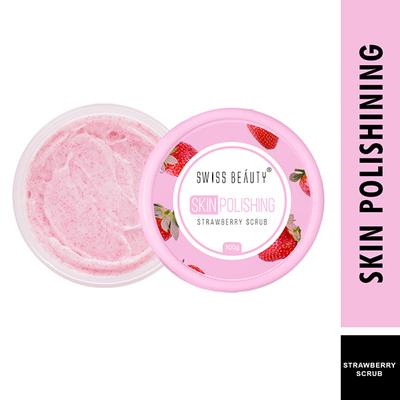 Swiss Beauty Skin Polishing Face Scrub - (Strawberry) 100 gm - Scrubs & Exfoliants