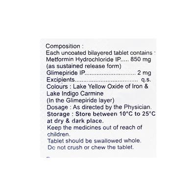 Glimisave M2 850 Tablet 15'S - Diabetes-Ant