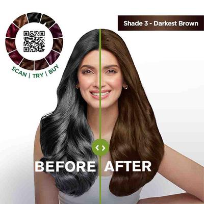 Garnier Color Naturals Creme Riche - 3 Darkest Brown (70 ml + 60 gm) - Crème