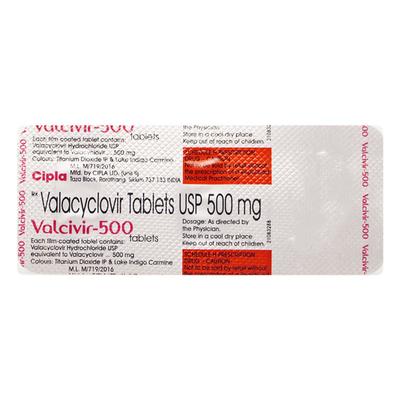 Valcivir 500mg Tablet 3'S - Viral infections-Ant