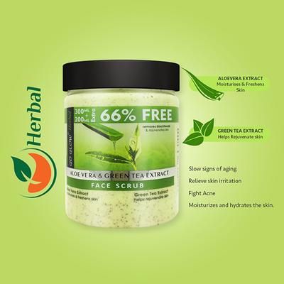 Berina Go Glow By Berina Aloevera & Tea Tree Extract Face Scrub 500 ml - Face Scrubs