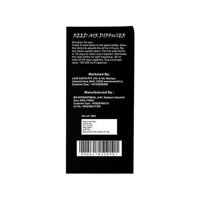 Love Earth Premium Reed Diffuser Vanilla Aromatherapy Lasting Fragrance 30 ml - Diffuser