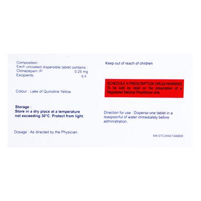 Clonafit MD 0.25mg Tablet 10'S - Anxiety-Anx