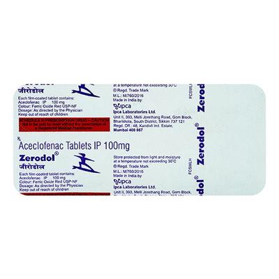 Zerodol 100mg Tablet 10'S - Pain relief-Nsa