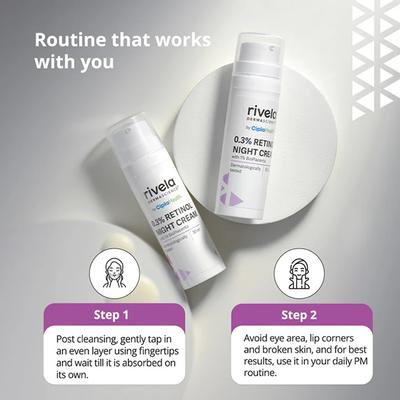 RIVELA 0.3% RETINOL NIGHT Cream 30ml - Wrinkle/Anti Ageing-Oth