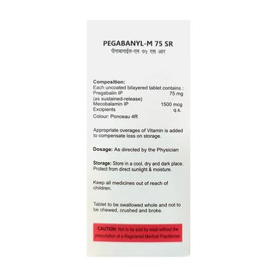PEGABANYL M 75 SR Tablet 10's - Neuropathic Pain-Dru