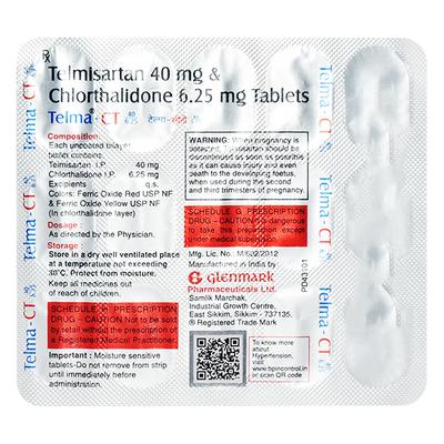 Telma CT 40/6.25mg Tablet 15'S - Hypertension-Ang