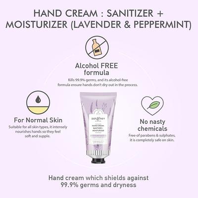 Dot & Key Hand Cream (Sanitizer + Moisturizer) - Lavender & Peppermint 50 ml - Hand Creams