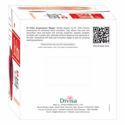 Dr. Ortho Acupressure Slippers Pair - Red UK 9 - Knee/Ankle/Leg/Foot Supports