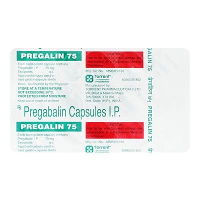 Pregalin 75mg Capsule 15'S - Neuropathic Pain-Dru